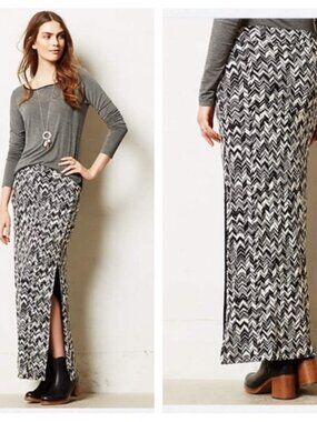 Anthropologie Maeve Capella Maxi Skirt Chevron Print